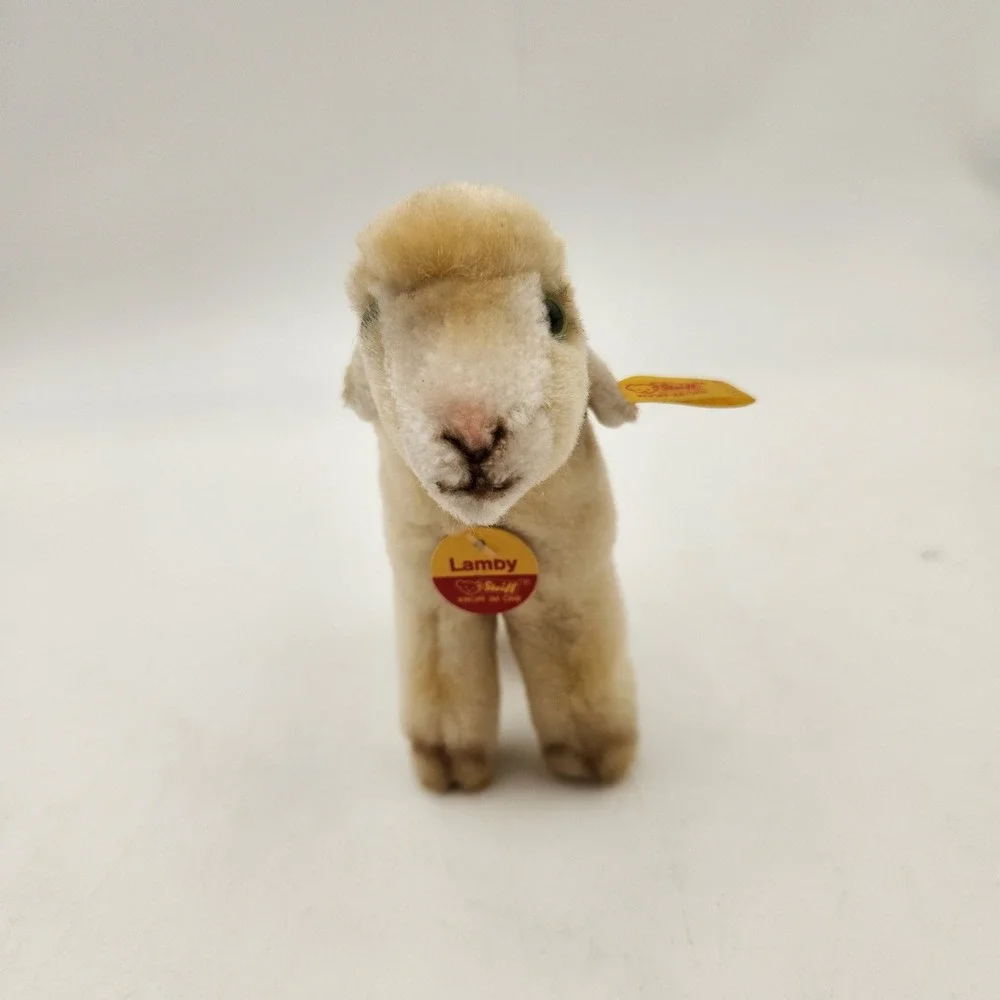 Steiff Lamby Lamb Plush Standing Sheep Button in Ear 1527/12 Made in Germany 5in